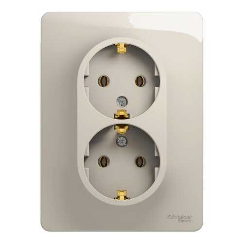 Розетка 2-ая с/з Schneider Electric Glossa Молочная (в сборе)