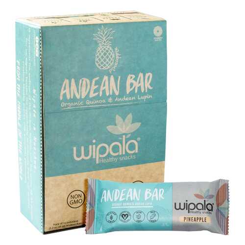 Злаково-фруктовые батончики Wipala Snacks ананас-киноа 16 шт по 35 г