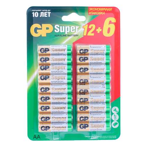 Батарейка GP Super AA (LR06), 12+6, 18 штук в комплекте