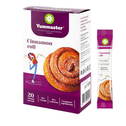 Заменитель сахара со вкусом Булочки с корицей Yummaster 20 шт.