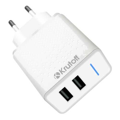 Сетевое зарядное устройство Krutoff CH-07 2xUSB, 2.4A (white)