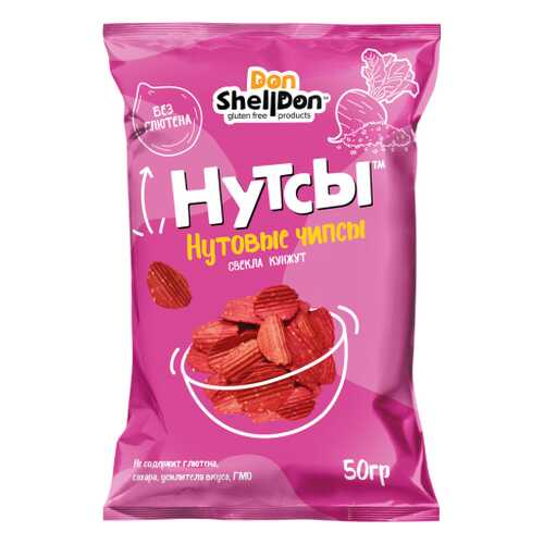 Чипсы Don Shelldon Нутсы нутовые со вкусом свеклы и кунжута 50 г