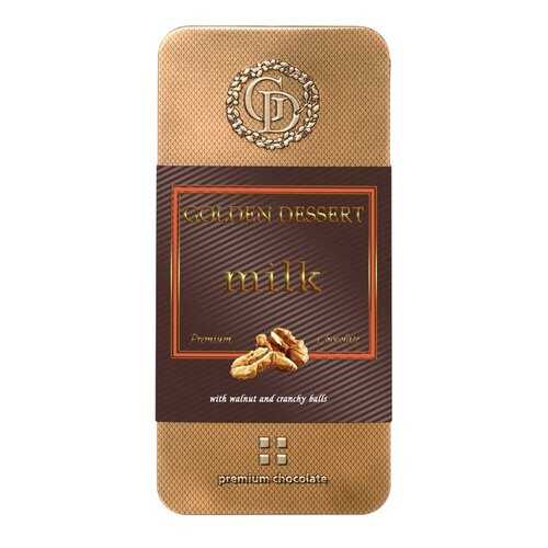 Шоколад Golden Dessert Milk молочный шоколад с грецким орехом и хрустящими шариками 95 г