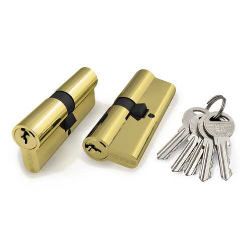 Цилиндровый механизм 100 ZA 60 mm /25+10+25/ PB, цвет: латунь, 5 ключей