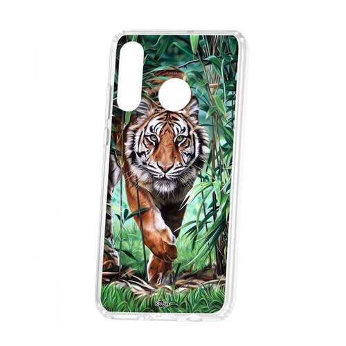 Чехол Kruche Huawei P30 Lite Print Крадущийся тигр