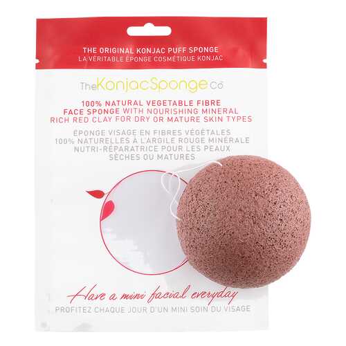 Спонж для умывания The Konjac Sponge Co Konjac Facial Puff Sponge With Red French Clay