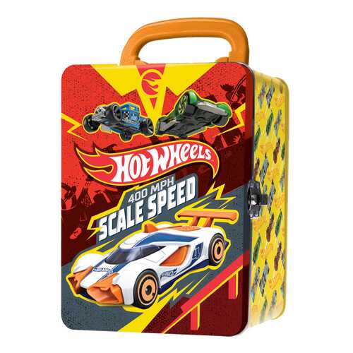 Портативный кейс для хранения 18 машинок Hot Wheels красно-желтый