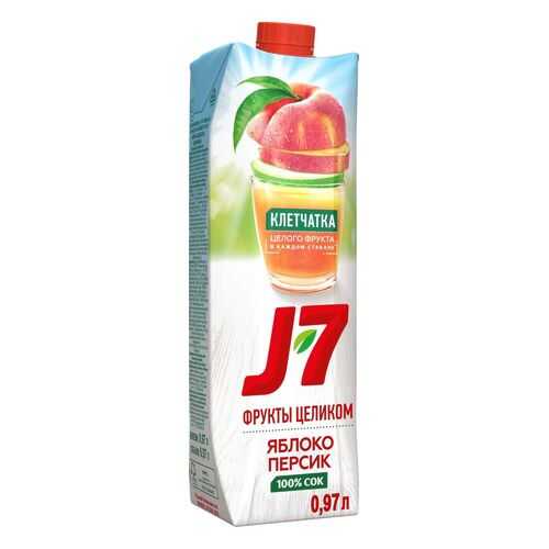 Сок J-7 Яблоко Персик с мякотью 970мл