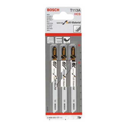 Набор пилок для лобзика Bosch T 113 А, HCS 2608635177