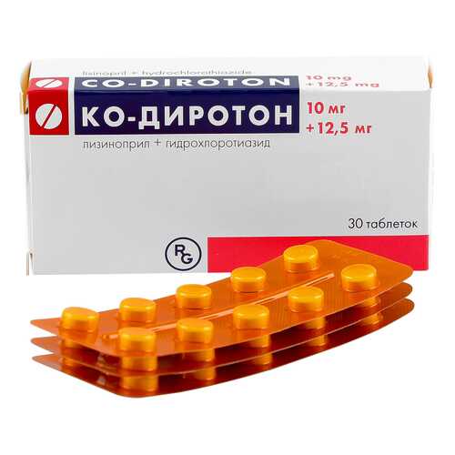 Ко-Диротон таблетки 10 мг+12,5 мг 30 шт.