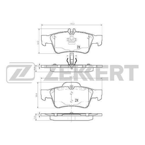 Комплект тормозных колодок, дисковый тормоз ZEKKERT BS-2832