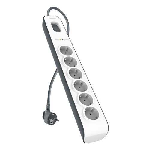 Сетевой фильтр Belkin BSV603vf2M, 6 розеток, 2 м, White