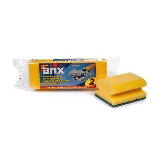 Губка для посуды Arix с фиброй анатомическая 2 шт