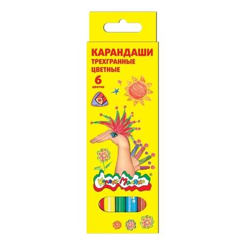 Набор цветных карандашей Каляка-Маляка 6 цв. трехгранные с заточкой 3+