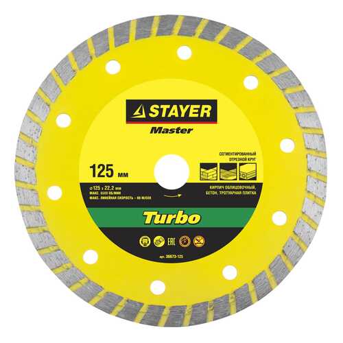 Диск алмазный отрезной по бетону Stayer 36673-125
