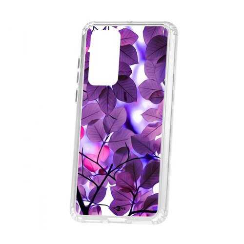 Чехол Kruche Huawei P40 Print Purple leaves