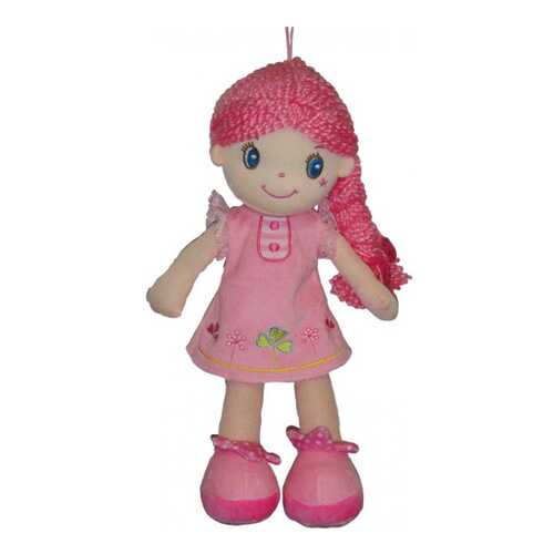 Кукла Creation Manufactory с розовой косой в розовом платье мягконабивная, 20 см