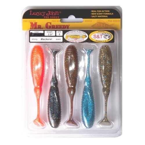 LUCKY JOHN Виброхвосты Съедобные Lj Pro Series Mister Greedy 3.9In (09.90)/mix2 5Шт.