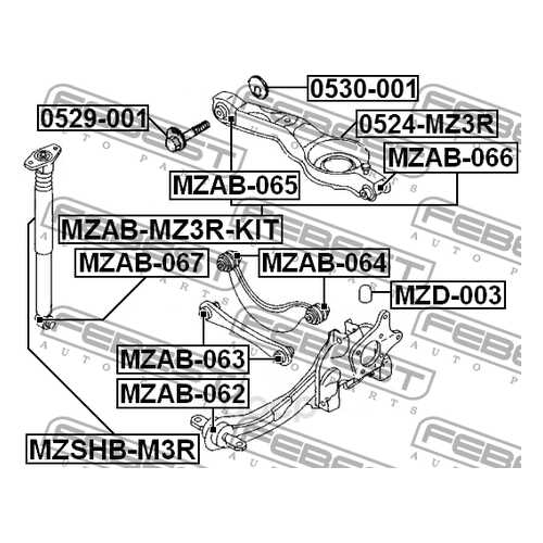 Болт автомобильный FEBEST 529001