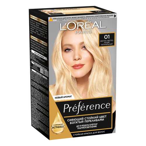 Краска для волос L`Oreal Paris Preferance 01 светлый светло-русый натуральный 40 мл