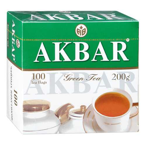 Чай зеленый Akbar green китайский 100 пакетиков