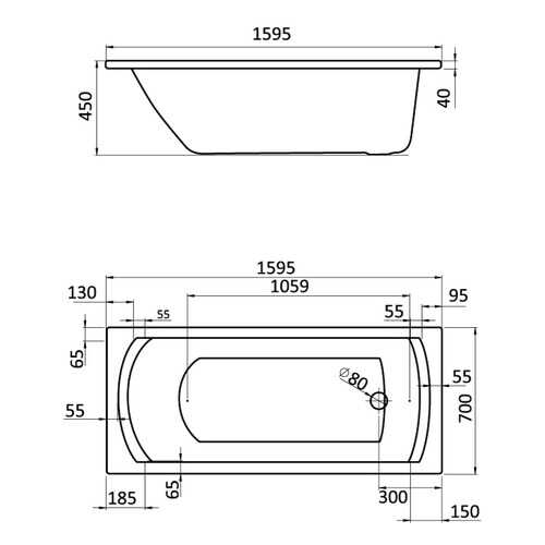 Комплект монтажный Santek для Монако 160х70см белый (WH112425)