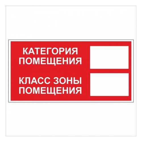 Знак F26 Категория помещения / Класс зоны помещения 10х20