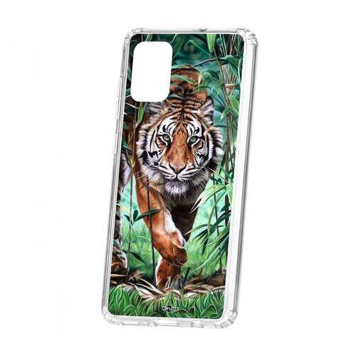 Чехол Kruche Samsung Galaxy A71 Print Крадущийся тигр