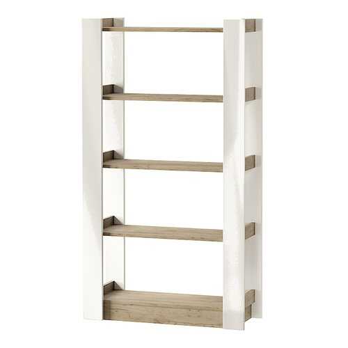 Стеллаж Hoff 80330598 80х30х143,1 см, дуб серый craft/белый глянец
