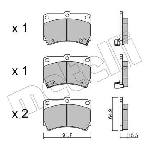 Комплект тормозных дисковых колодок METELLI 22-0196-0