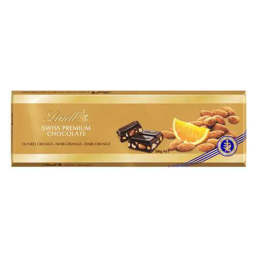 Шоколад темный Lindt с апельсином и миндалем 300 г
