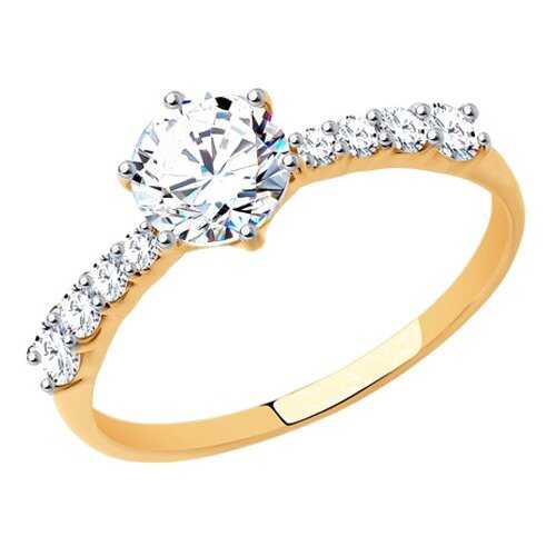 Помолвочное кольцо женское SOKOLOV из золота со Swarovski Zirconia 81010240 р.19