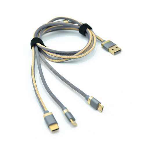Кабель Innovation Lux 3 в 1 1.2м Grey (2A)