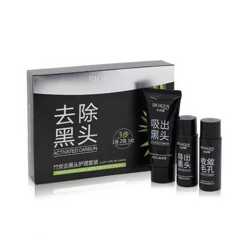 Набор от черных точек с бамбуковым углем Activated Carbon Set BioAqua 3 в 1