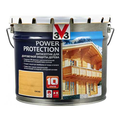 V33 Power Protection антисептик для долговечной защиты дерева 9 л, Цвет сосна