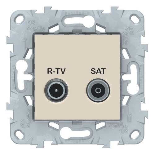 SE Unica New Бежевая Розетка R-TV/SAT, проходная
