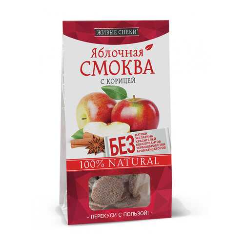 Яблочная смоква Живые снеки с корицей 4*60 г