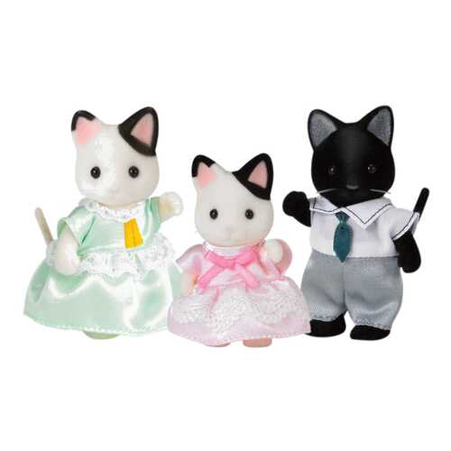 Игровой набор Sylvanian Families Семья Черно-белых котов (3 фигурки)