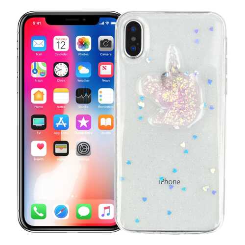 Чехол KAWAI для iPhone X/XS Crystal unicorn