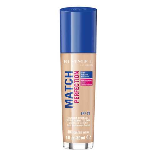 Тональный крем Rimmel Match Perfection 24 HR Moisture Hydratation 101 Classic Ivory 30 мл