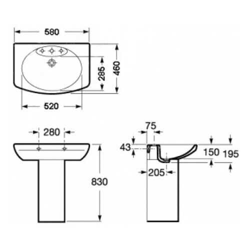 Раковина подвесная Roca Senso 327512000 белый