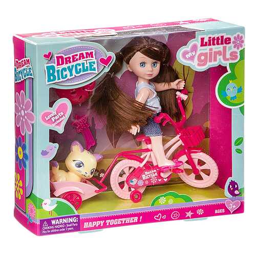 Набор игровой с куклой Dream Bicycle, BOX, 2 вида, арт.63003.