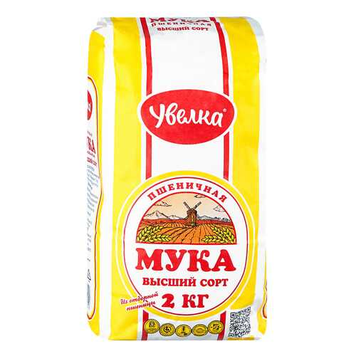 Мука Увелка пшеничная высший сорт 2 кг