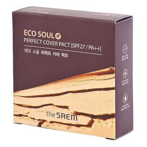 Пудра компактная The Saem Eco Soul Perfect Cover Pact, 21 тон, Светло-бежевый, 11 г