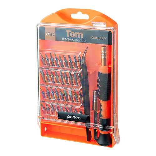 Отвертка Perfeo Tom с набором бит (насадок) 39 в 1.