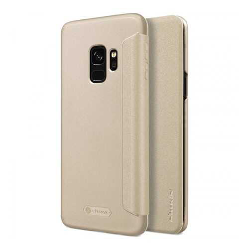 Кожаный Чехол (книжка) Nillkin Sparkle Series для Samsung Galaxy S9 Gold