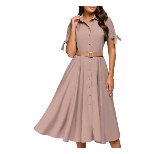 Платье-рубашка женское D&M by 1001DRESS 0112001-01962BG бежевое M