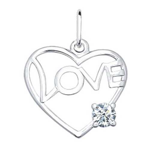 Подвеска «Love» с фианитом SOKOLOV 94030675