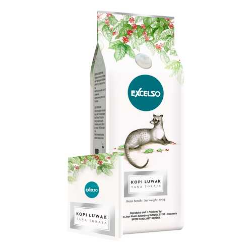Кофе Excelso обжаренный в зерне Kopi Luwak tana toraja 100 г
