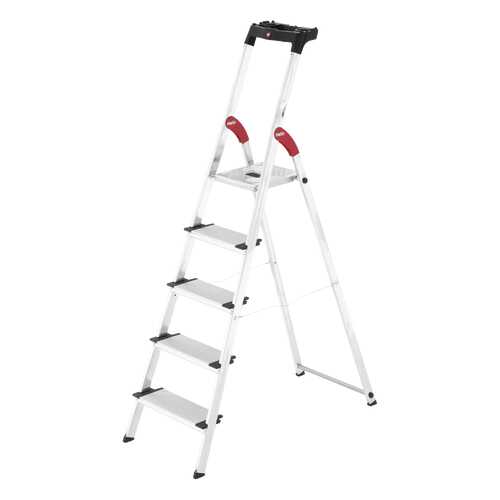Стремянка алюминиевая Hailo XXL, 5 ступеней, 13 см, с лотком для инструментов